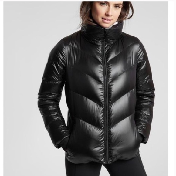 athleta black puffer jacket